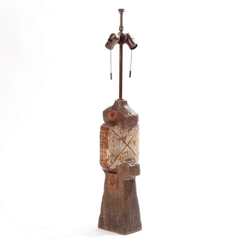 Mid-Century Modern Lampe de table en céramique abstraite en vente