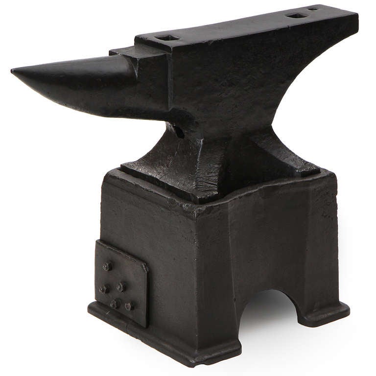 20th Century Industrial Anvil with Base