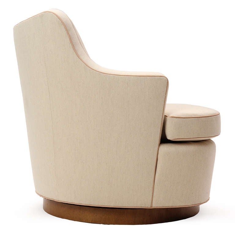 Wool Swivel Lounges By Edward Wormley