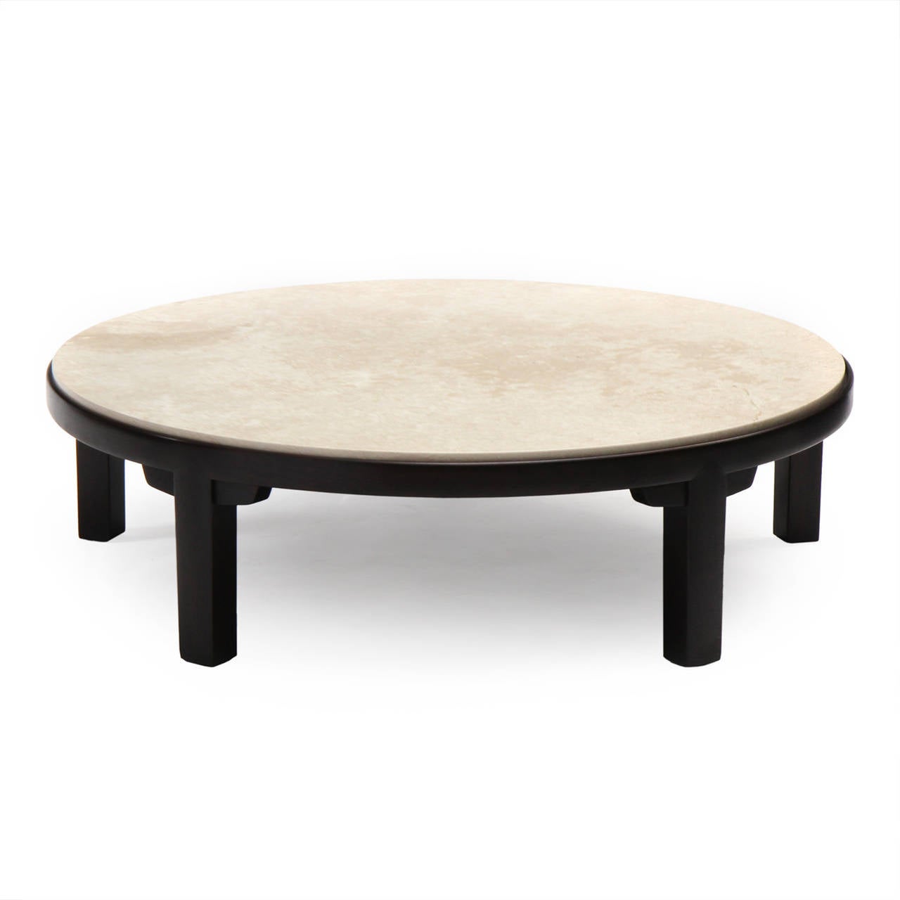 Travertine Low Table by Edward Wormley In Excellent Condition In Sagaponack, NY
