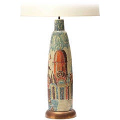 Monumental Painted Italian Table Lamp 8