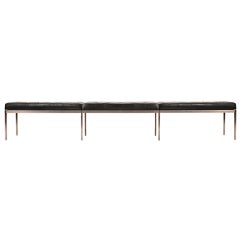 long leather bench by Knoll