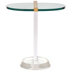 Lucite and glass end table