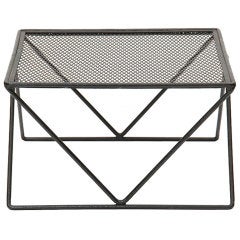 iron ottoman/ end table by Darrell Landrum