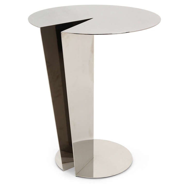 Mid-Century Modern Polished Steel End Tables by Allan Mack for Brueton