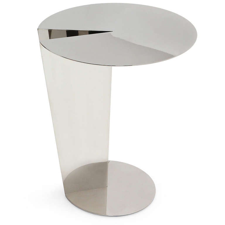 American Polished Steel End Tables by Allan Mack for Brueton