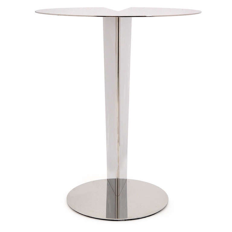 Late 20th Century Polished Steel End Tables by Allan Mack for Brueton