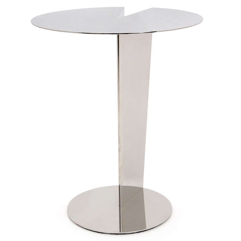 Stainless Steel Polished Steel End Tables by Allan Mack for Brueton