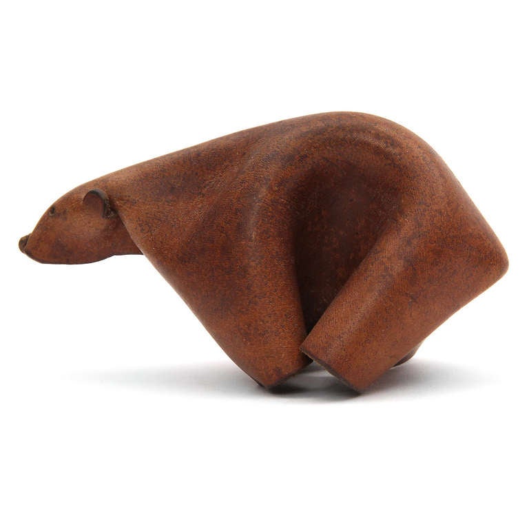 Mid-Century Modern Leather Polar Bear by Deru