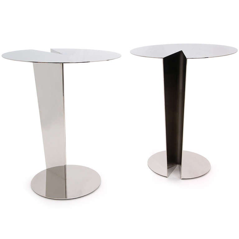 Polished Steel End Tables by Allan Mack for Brueton 1