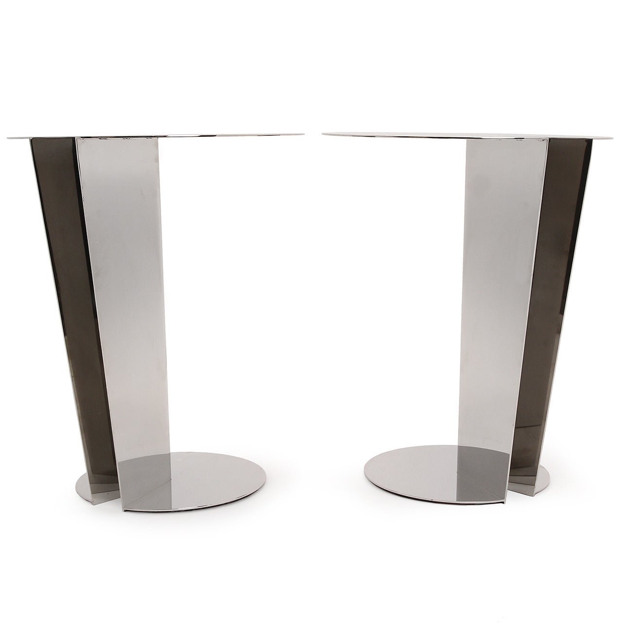 Polished Steel End Tables by Allan Mack for Brueton