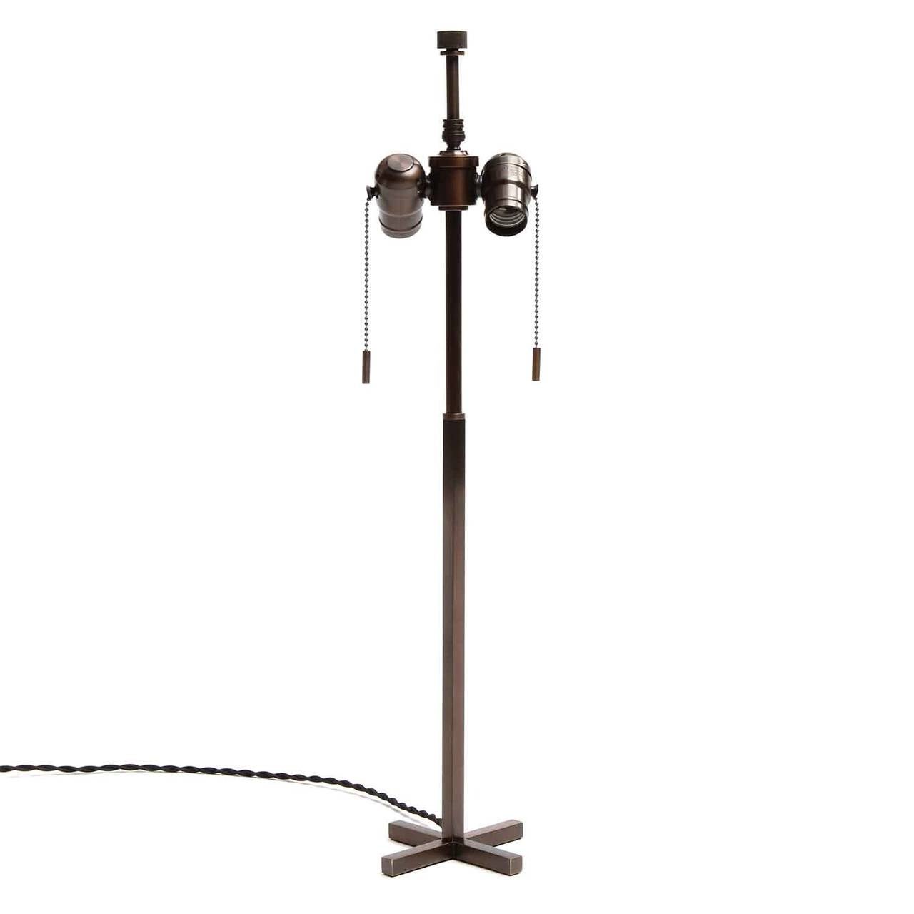 Mid-20th Century Cruciform Base Bronze Table Lamps
