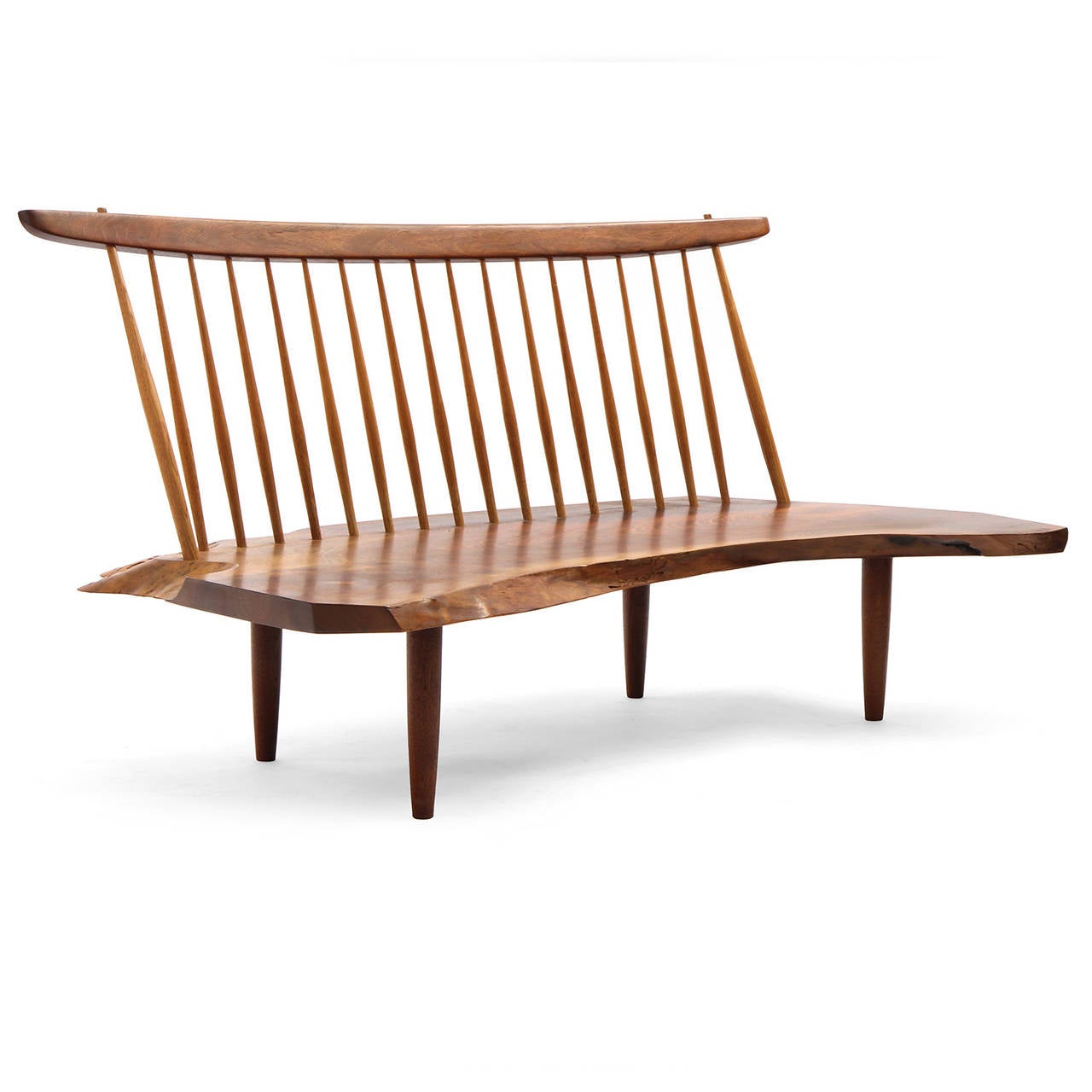 American Craftsman Superb Conoid Bench by George Nakashima