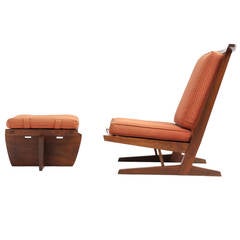 Conoid Lounge Chair and Ottoman by George Nakashima