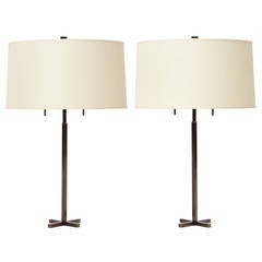 Cruciform Base Bronze Table Lamps