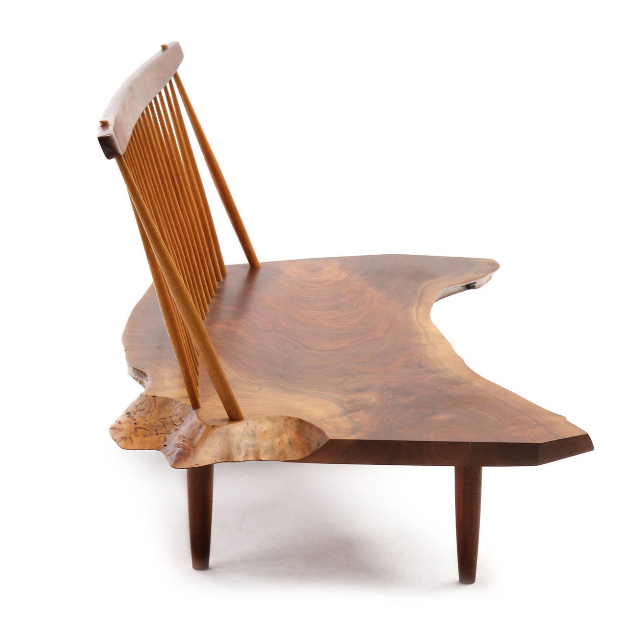 Late 20th Century Superb Conoid Bench by George Nakashima