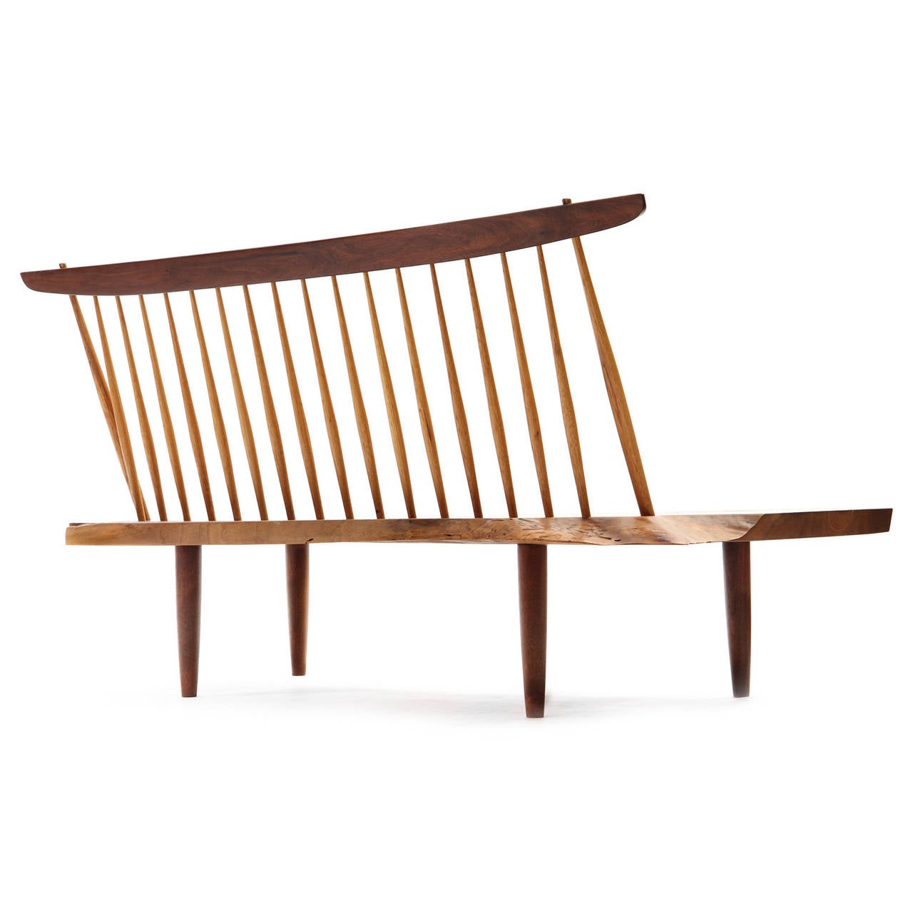 Hickory Superb Conoid Bench by George Nakashima