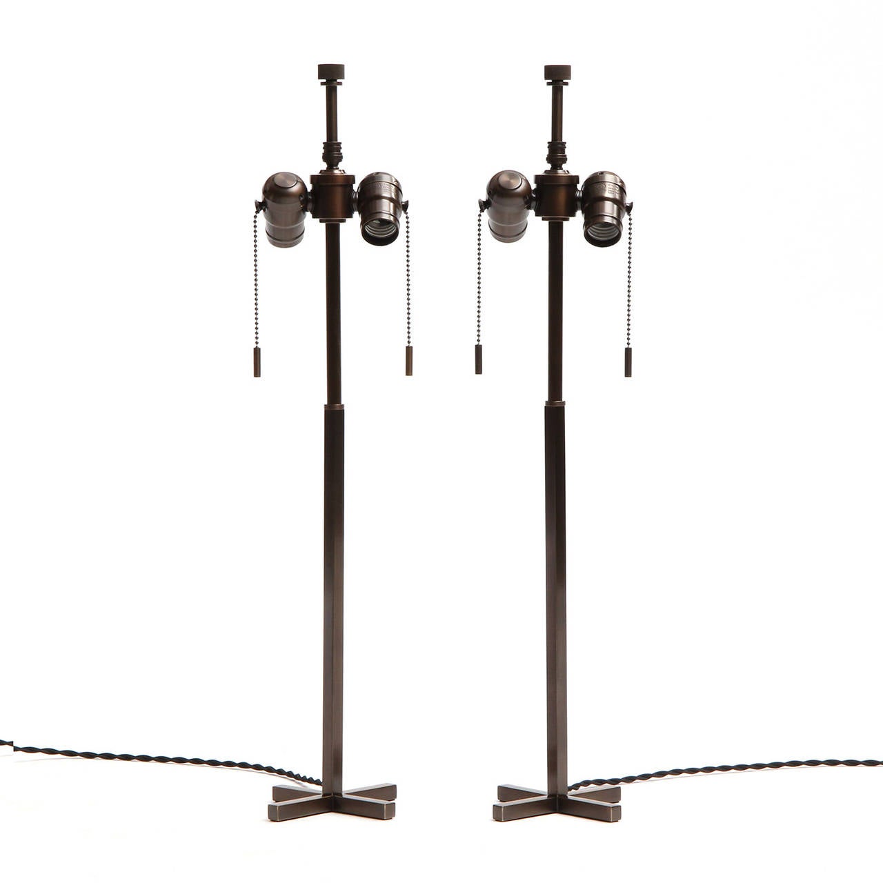 Cruciform Base Bronze Table Lamps