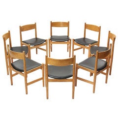 Set of Eight Oak Dining Chairs by Hans J. Wegner 9