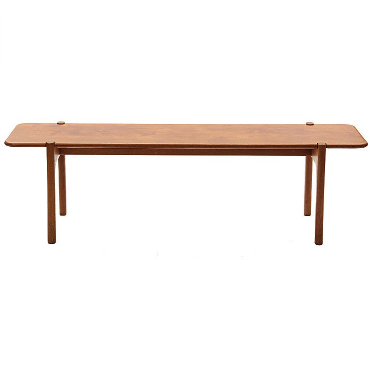 Solid Oak and Teak Table by Hans J. Wegner For Sale