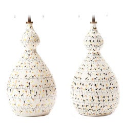 Geometric Design Glazed Ceramic Lamps