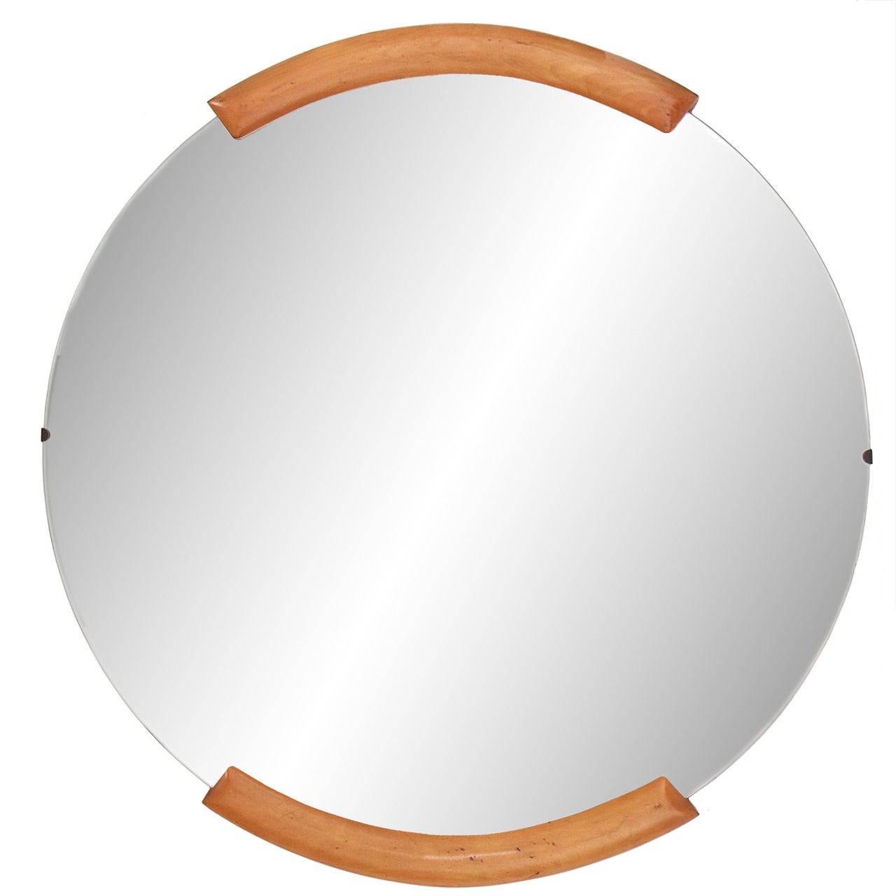 Art Deco Maple-Accented American Modern Mirror by Russel Wright for Conan Ball For Sale