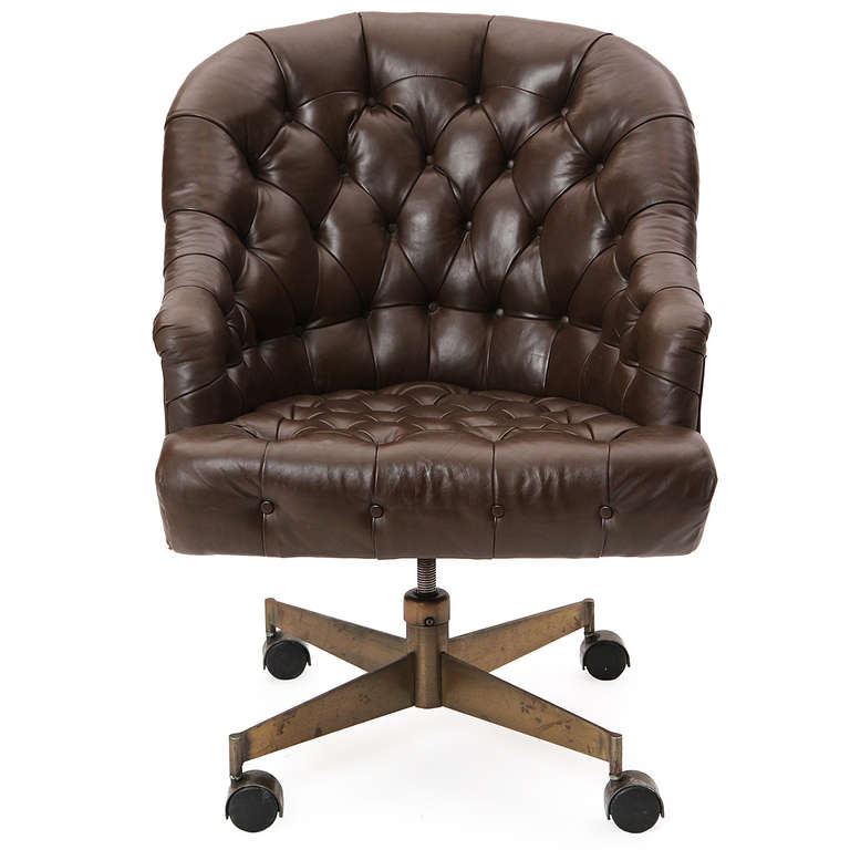 Tufted Executive Chair by Edward Wormley In Good Condition In Sagaponack, NY