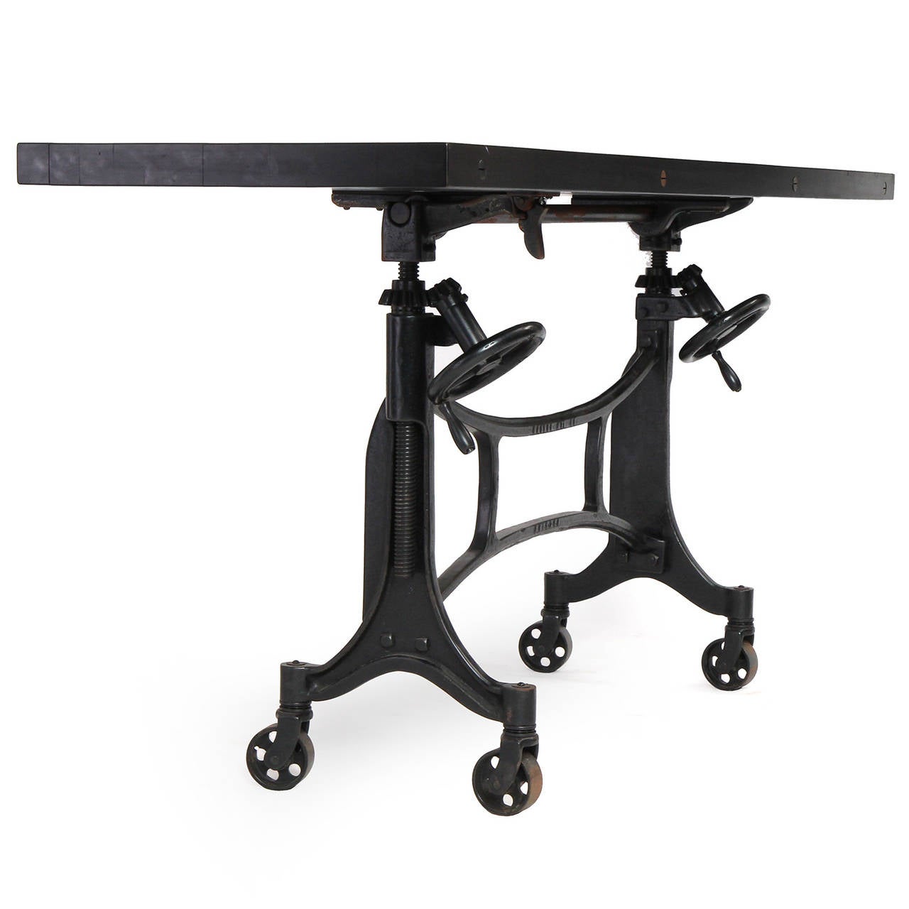 Adjustable Industrial Table by Hamilton Manufacturing Co. In Good Condition For Sale In Sagaponack, NY