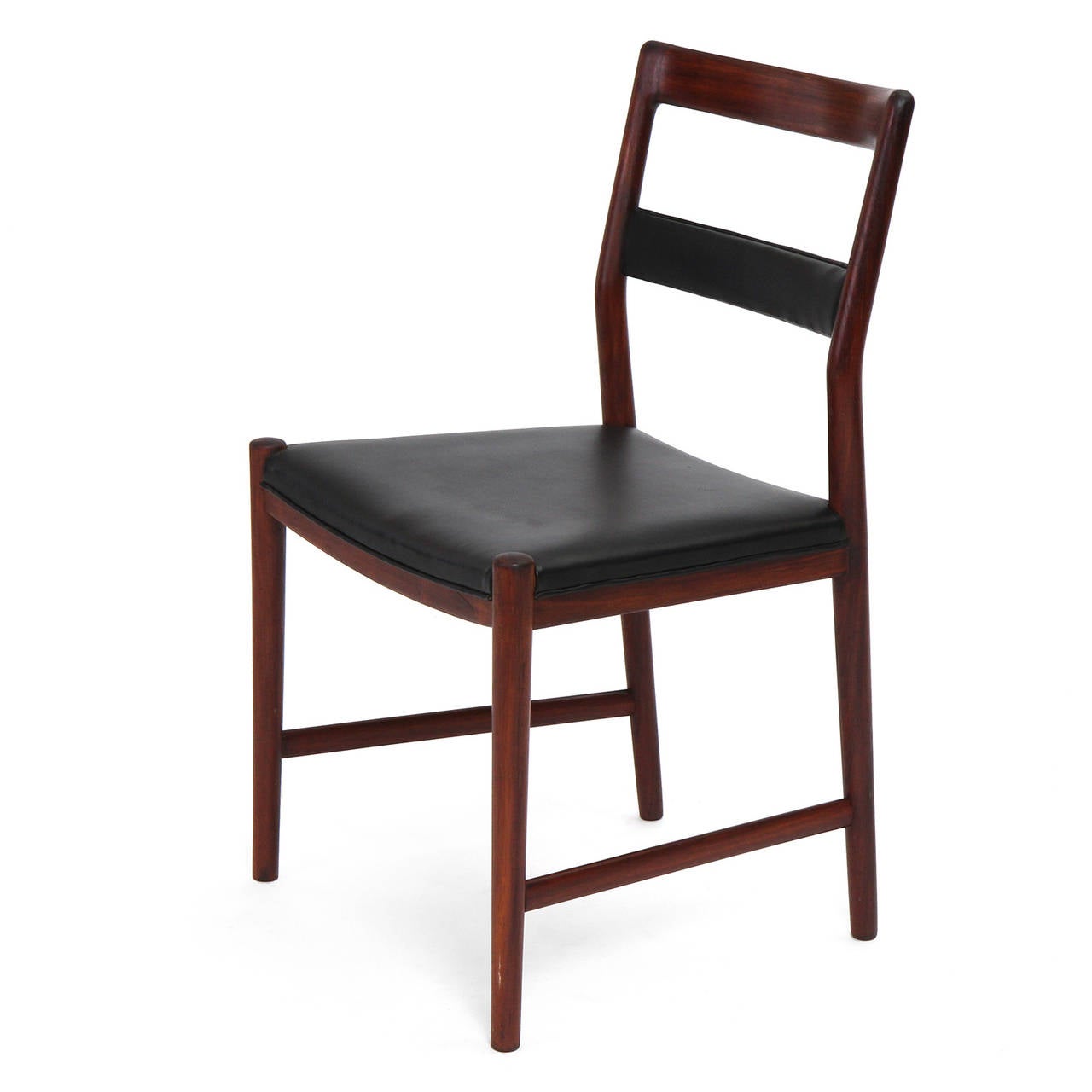 Leather Rosewood Dining Chairs by Helge Vestergaard-Jensen