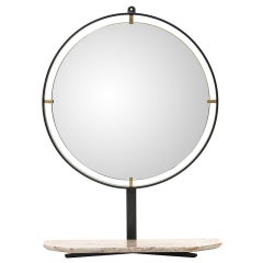 wall mirror with marble shelf