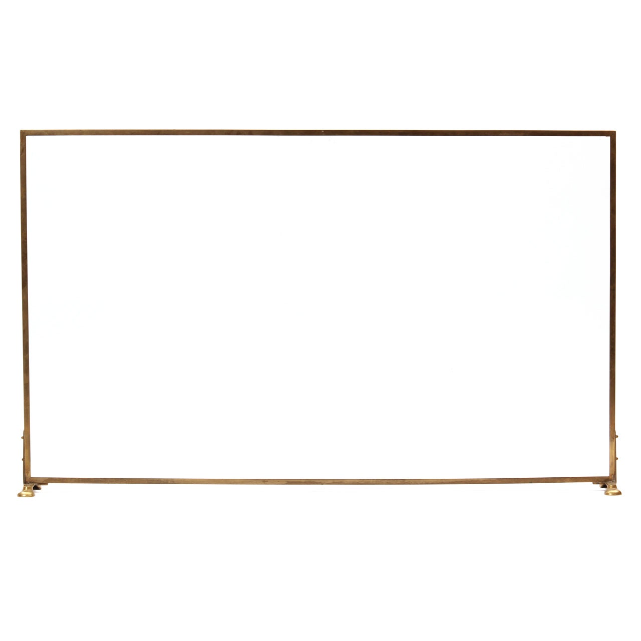 Large Glass And Brass Fire Screen
