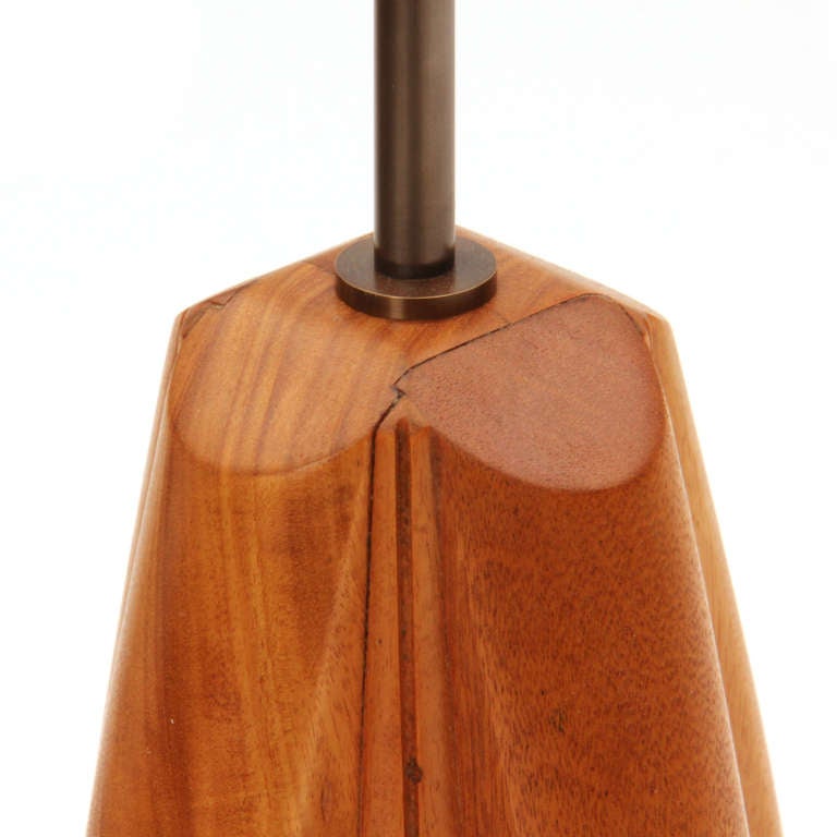 American Wood Table Lamp For Sale