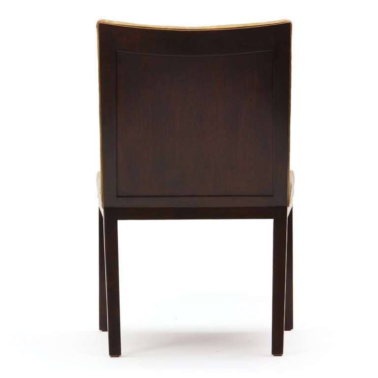 Set of Four Panel-Back Dining Chairs by Edward Wormley for Dunbar In Good Condition For Sale In Sagaponack, NY