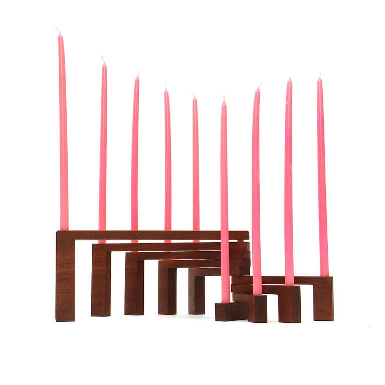 Danish Teak Candelabra