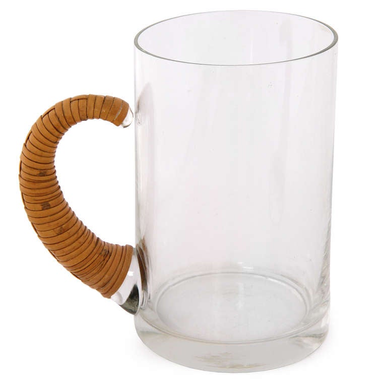 Austrian Stein with Cane Wrapped Handle For Sale