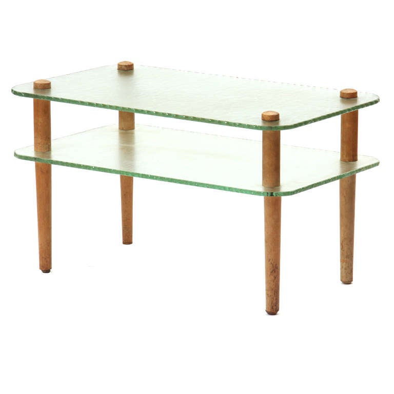 Mid-Century Modern Glass End Table For Sale