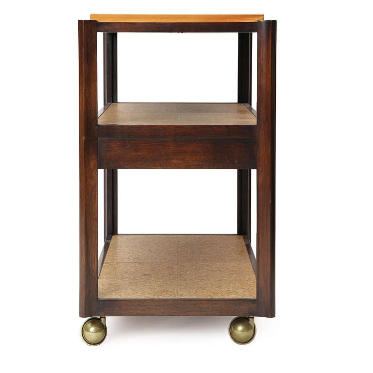 Rolling Cart by Edward Wormley In Good Condition In Sagaponack, NY
