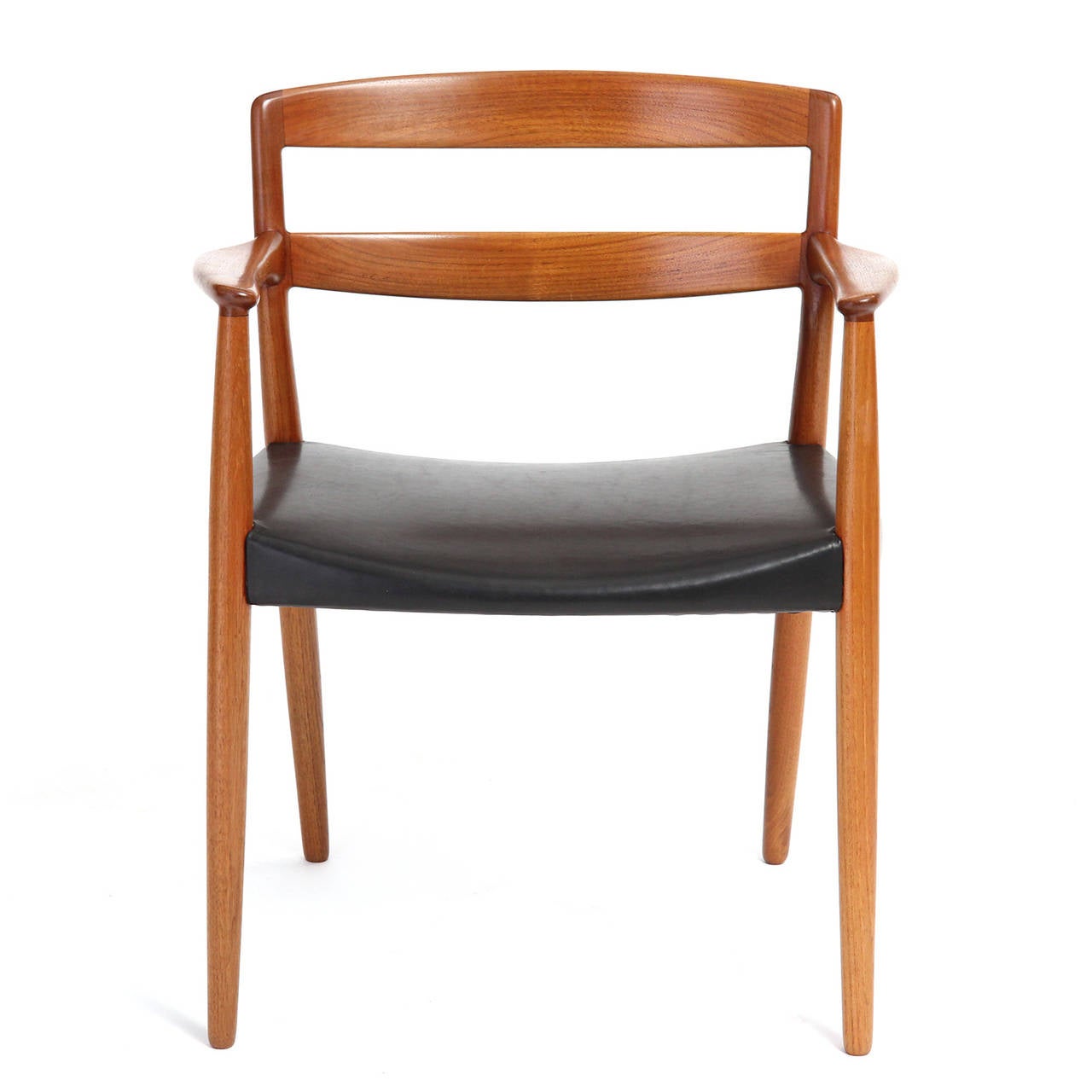 Leather Set of 12 Dining Chairs by Ejner Larsen & Aksel Bender Madsen