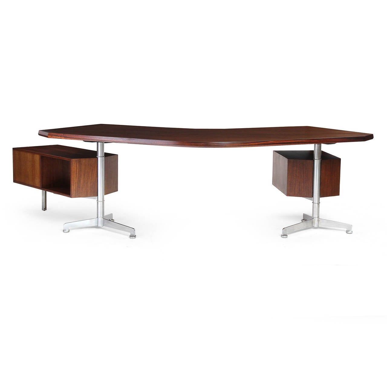 Aluminum Modernist Desk by Osvaldo Borsani