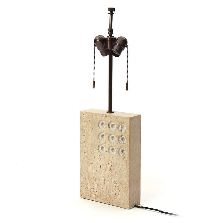 Travertine Table Lamp For Sale at 1stDibs | travertine lamp