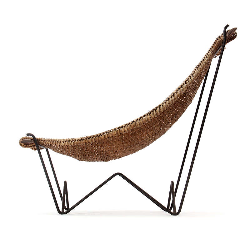 Mid-Century Modern Woven Lounge Chairs