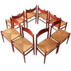Oak and Papercord Chairs by Hans J. Wegner 7