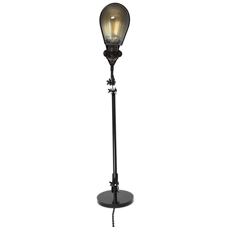 20th Century 1920s Industrial Adjustable Wall Lamp For Sale