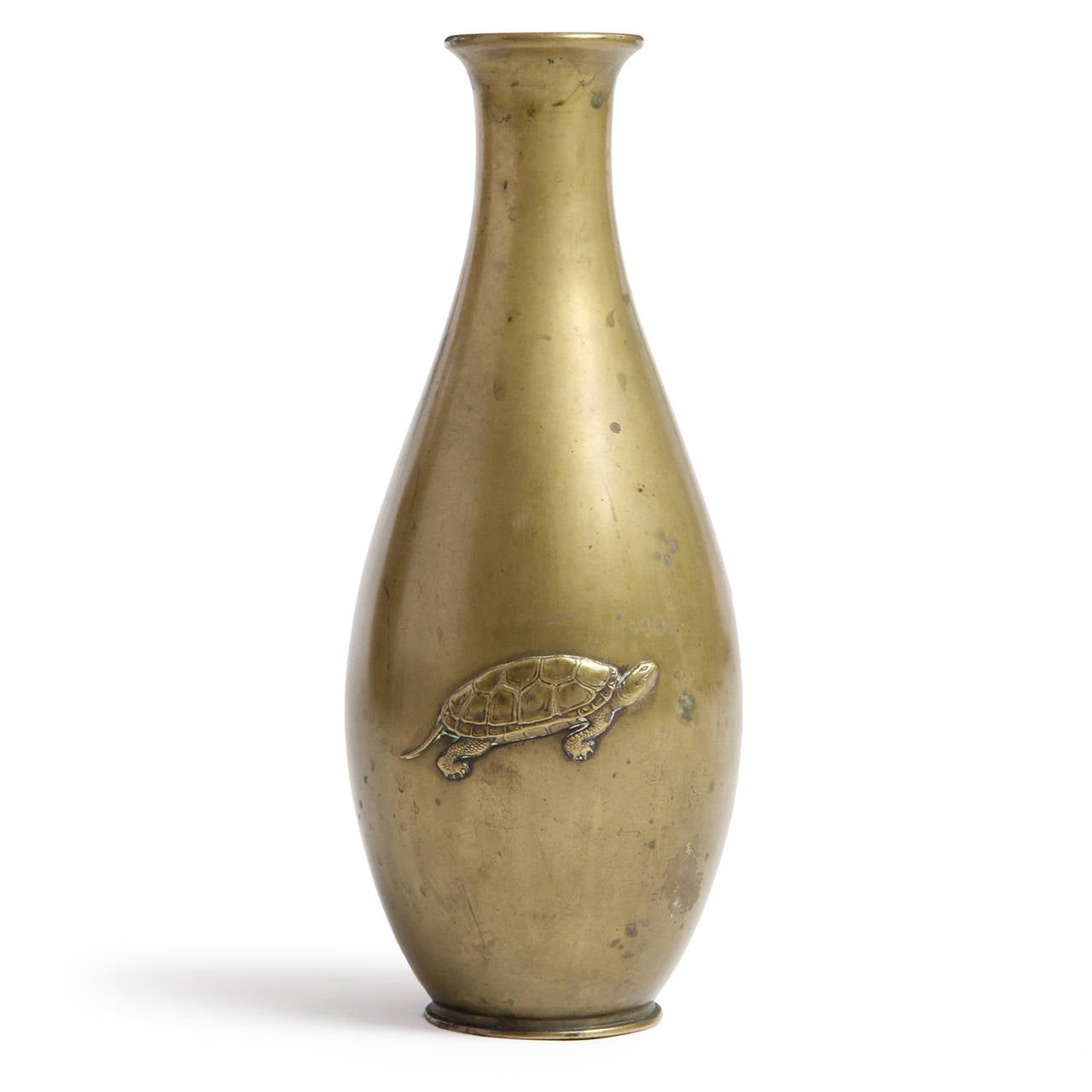 19th Century Japanese High-Relief Bronze Vase For Sale