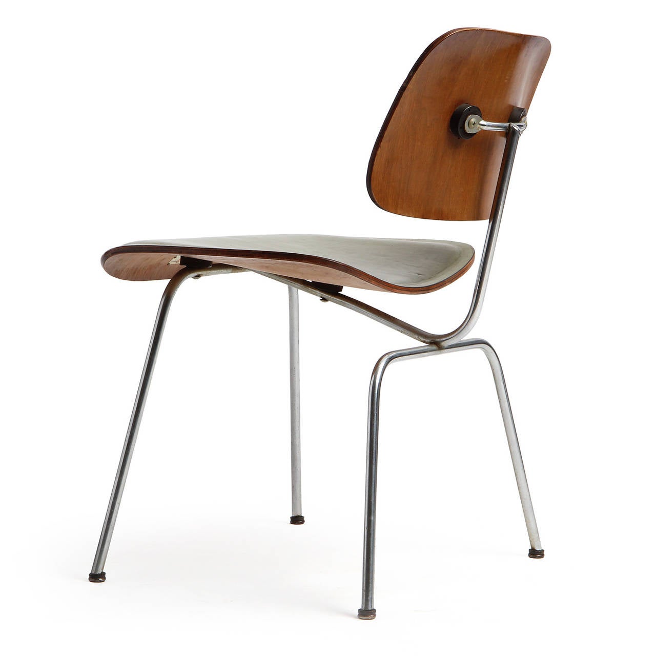 Leather DCM Chair by Charles and Ray Eames In Good Condition In Sagaponack, NY