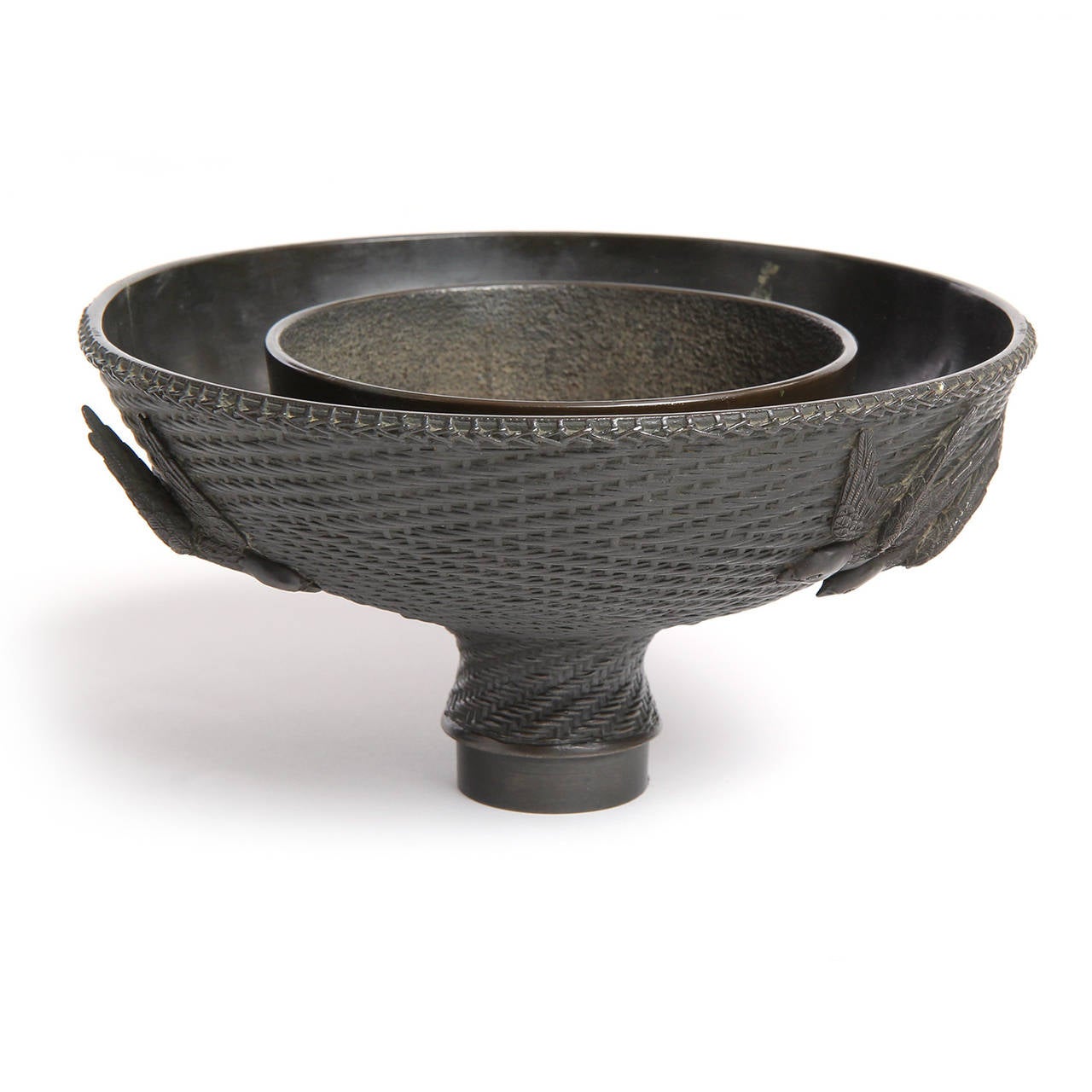 Japanese Bronze Ikebana Bowl