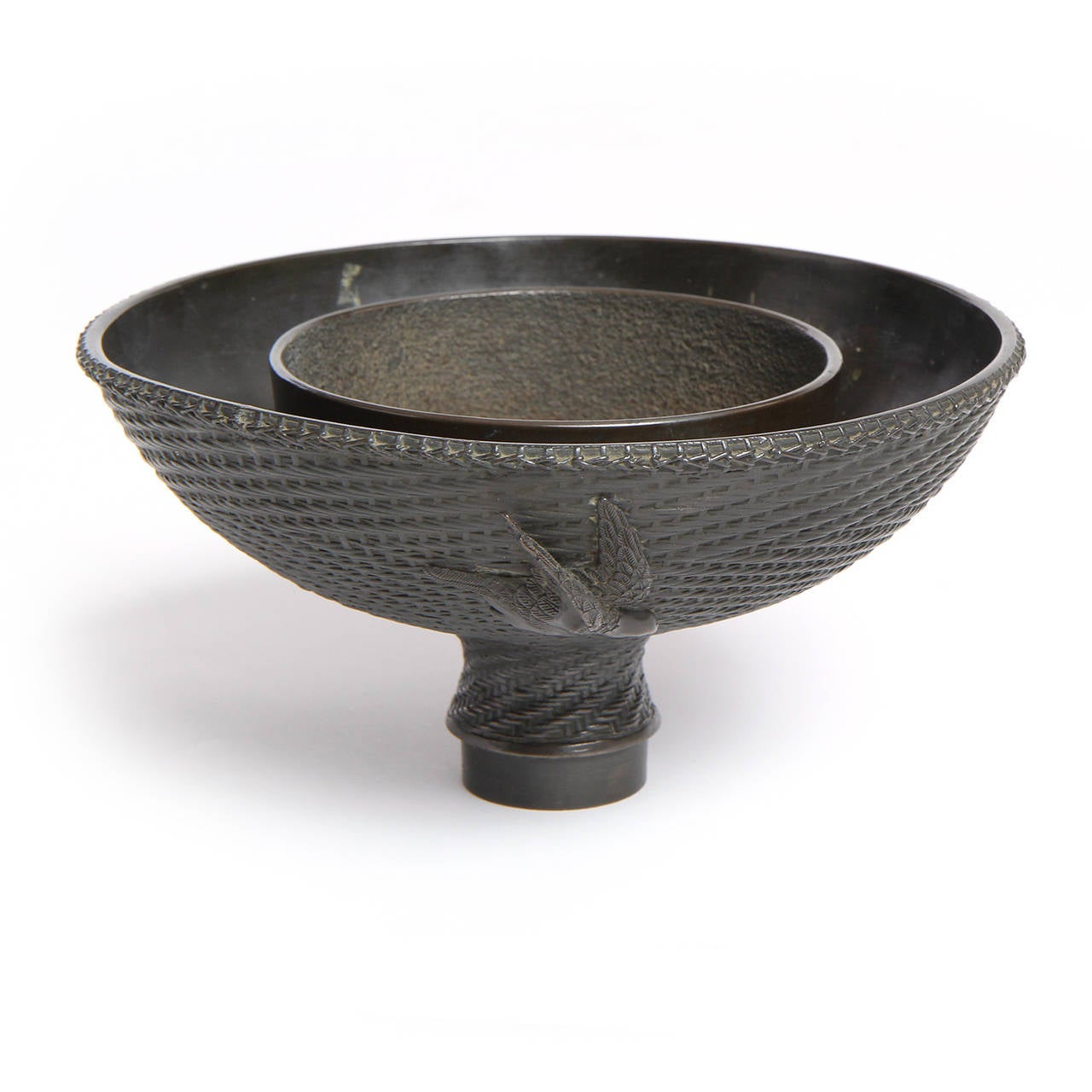 19th Century Bronze Ikebana Bowl
