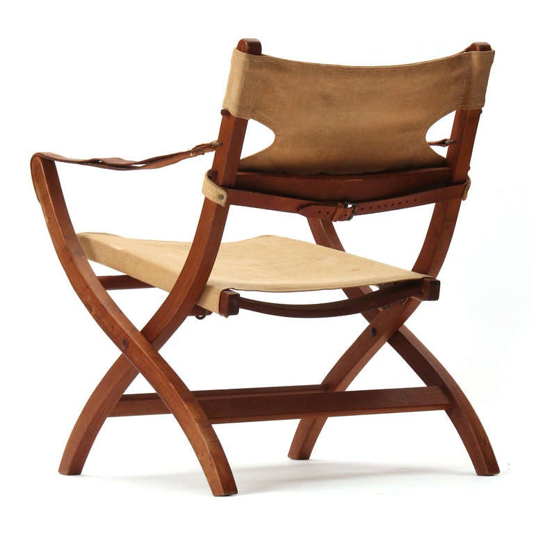 Scandinavian Modern Campaign Chair by Poul Hundevad