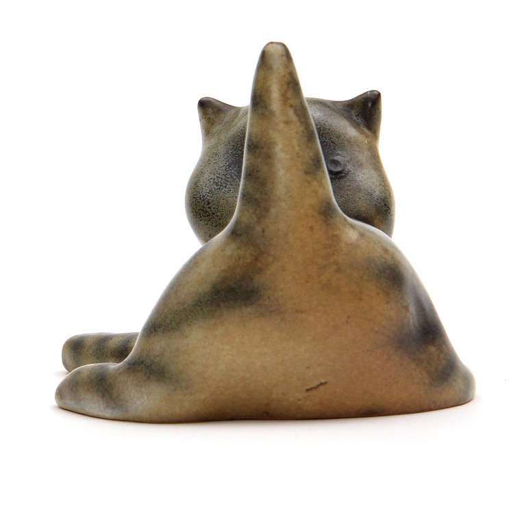 Scandinavian Modern Ceramic Cat by Michael Schilkin