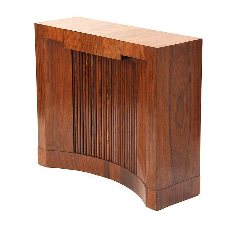 American Tambour Door Storage Console with Drawer by Edward Wormley for Dunbar For Sale